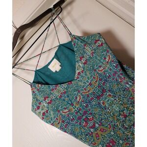 Women's Anthropologie Maeve Strappy Floral Tank Top Size 10 Lined